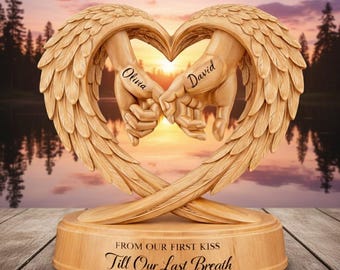 Wooden Block Couple Hand-shaped Personalized, Commemorating Love