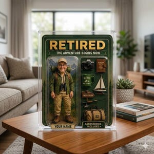 Custom Retirement Action Figure 2026 Personalized Retired Gift The Adventure Begins Now Gift For Retiree Unique Retirement Party Decor