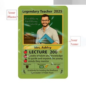 Custom Legendary Teacher Card 2025 Personalized with your photo and name, unique gift to honor educators, professors, and mentors,Teacher