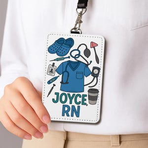 Porta tesserino infermiere personalizzato, porta tesserino identificativo personalizzato per infermiere, medico, operatore sanitario, grazioso porta tesserino infermieristico, porta tesserino identificativo personalizzato
