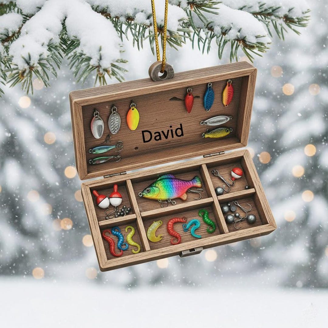 Personalized Fishing Tackle Box Ornament – Custom Name Fisherman ...