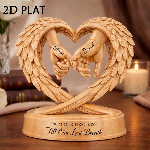 Wooden Block Couple Hand-shaped Personalized, Commemorating Love