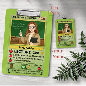 Individuelle Legendäre Lehrer Karte 2025 – Personalisiertes Geschenk mit Namensfoto, perfekte Hommage für Lehrer, Mentoren und Professoren