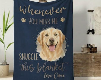 Personalisierte Hunde-Gesichtsdecke Kundenspezifische Haustier-Foto-Decke, wann immer Sie mich vermissen