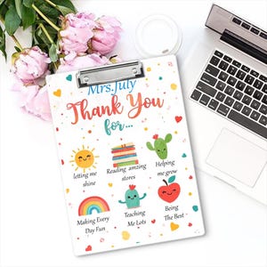 Schattig bedankje leraar teken afdrukbare waardering cadeau voor leraar eindejaarsschool decor bewerkbare leraar kaart kunst, aangepaste naam leraar