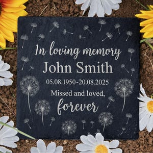 Custom Memorial Stone, Indoor/Outdoor Use, Remembrance Stone for Home or Garden, In Loving Memory, Memorial Gift For Loss Of Father/Mom