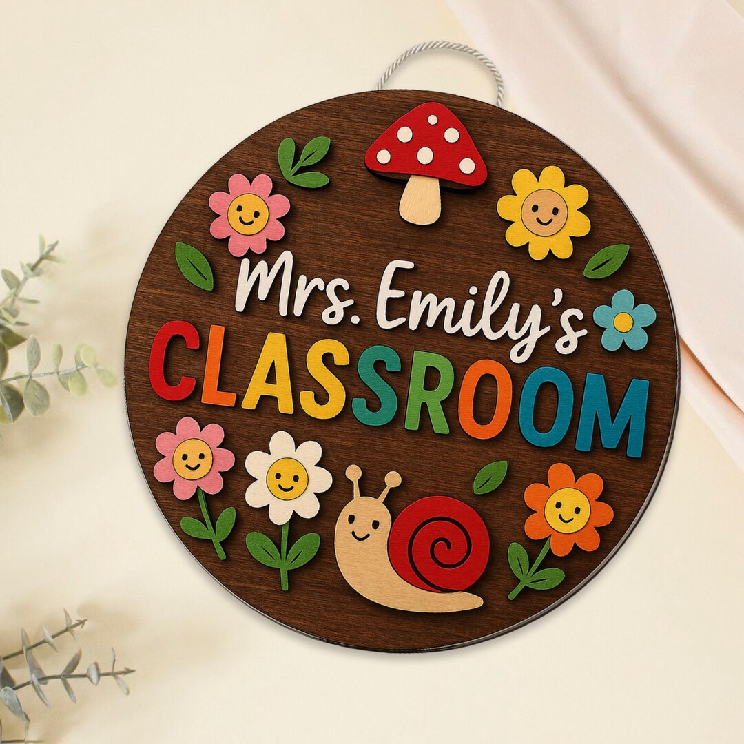 Custom Classroom Door Sign for Teachers, Teacher Personalized Name ...