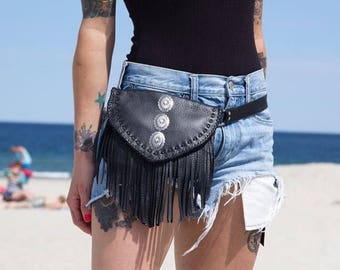 Wild West Concho Fringe Belt Bag
