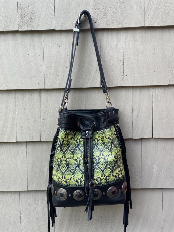 LARGE Wild West x Wild Thing Bucket Bag GREEN SNAKE Limited Edition