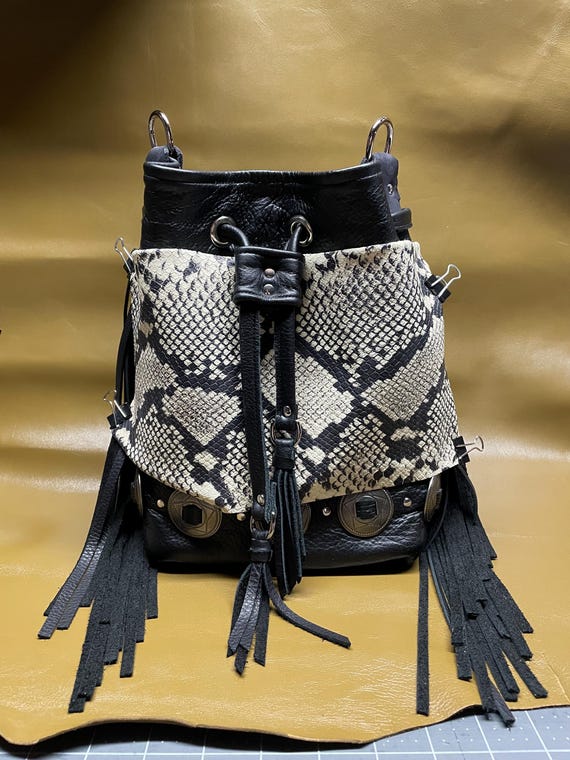 LARGE Wild West x Wild Thing Bucket Bag CREAM SNAKE Limited Edition