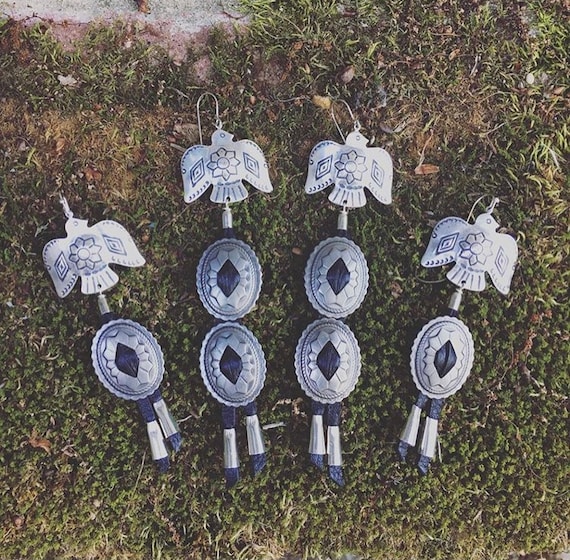 TOTEM Thunderbird Concho Leather Earring