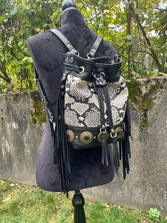 SMALL Wild West x Wild Thing Bucket Bag CREAM SNAKE Limited Edition / Backpack option