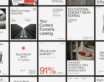 20 High-Impact Brutalist, Swiss, Editorial Templates | Modern Instagram Canva Pack for Coaches, Marketers, Creators | Editable Social Posts