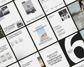 20 BOLD Editorial Swiss Instagram Post Templates | Canva Social Media Kit for Designers, Agencies, Creative Studios, Startup Businesses