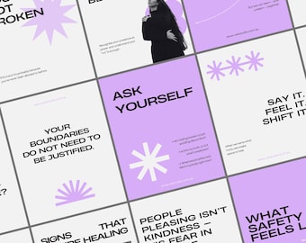 Brutalist Mental Health Canva Instagram Templates, Coaches & Therapists