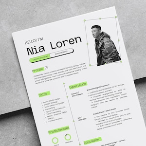 Djärv CV-mall för grafisk designer för Canva | Unikt, modernt neobrutalistiskt CV + bonus personligt brev | Redigerbart för designers och kreatörer