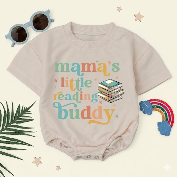 Mama's Little Reading Buddy Baby Romper, Cute Book Lover Baby Outfit, Reading Baby Bodysuit, Baby Shower Gift