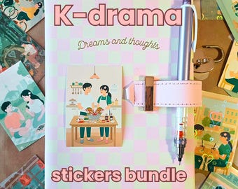 Bündel 16 Kdrama Vinyl Aufkleber: Love Aufkleber, Geschenk für Freundin