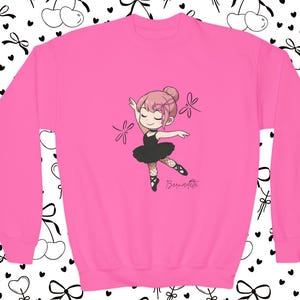 Benutzerdefiniertes Ballerina Jugend Rundhals-Sweatshirt Personalisiertes Tanz-Geschenk für Mädchen Netter Geburtstag Kawaii Geschenk für Tänzerin Chibi Ballett-Mädchen-Pullover