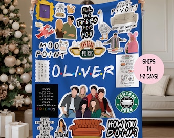 Personalized Friends Inspired Blanket, Minky & Sherpa Cozy TV Show Throw