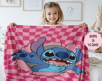 Custom Stitch Name Blanket: Personalized Minky & Sherpa Throw