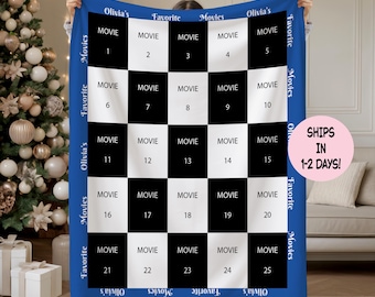 Personalized Movie Collage Blanket, Custom Film Photo Throw