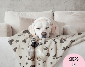 Custom Pet Photo Blanket, Personalized Dog Name Throw