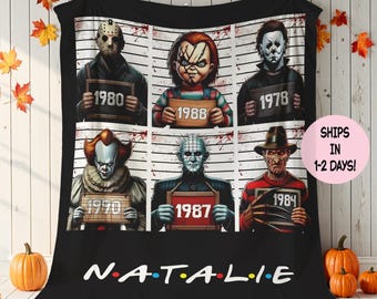 Personalized Horror Movie Blanket, Cozy Horror Lover Throw