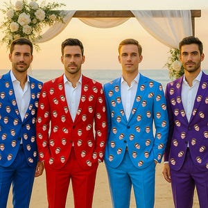 Personalized Suit - Custom Suit with Logo Picture Text Background - Made to Order - Gift for Dad Husband Men - Mens Suit - Mens Coat Blazer