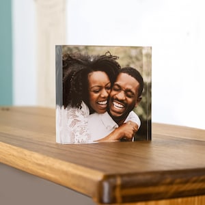 Personalized Photo Block, Acrylic Glass Photo Block, Custom Acrylic Block Photo, Crystal Wedding gift, Birthday, Father&#39;s Day Gift