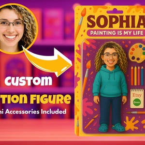 Custom Action Figure, Personalized Toy Box, Action Figure Toy Box, Toy Figure from Your Photo, Personalized Digital Art
