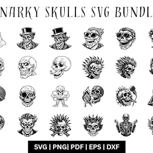 Snarky Skeleton SVG Bundle, Funny Skull Clipart, Sassy Skeleton PNG PDF Eps Dxf, Halloween Humor Cricut Cut Files