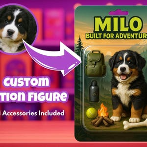 Custom Pet Action Figure, Personalized Dog Figurine, Custom Toy Figure, Pet Toy Box, Personalized Dog Toy, Digital Pet Portrait