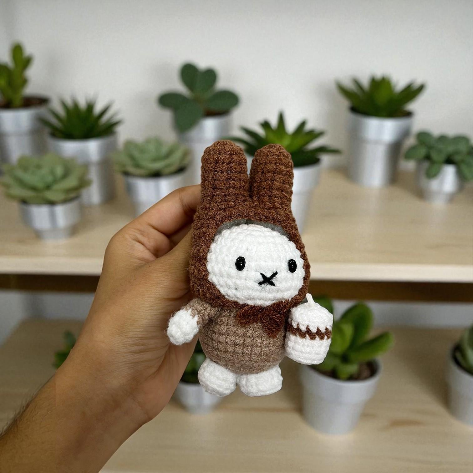Handmade Crochet Miffy Bunny Keychain Set – Kawaii Amigurumi