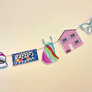 Bandeirinhas para festa de aniversário inspiradas em De Repente 30 - Retro Y2K, anos 2000, 30º aniversário