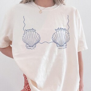 Custom Mermaid Bachelorette Shirt, Last Splash Beach Bach Club Tee, Last Toast On The Coast, Seashell Coastal Bridal Party TShirt image 3