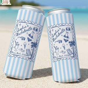 Coastal Bachelorette Party Can Cooler, Beach Bachelorette Drink Holder, Miami Bachelorette Party Favors, Bridal Party Drink Sleeves