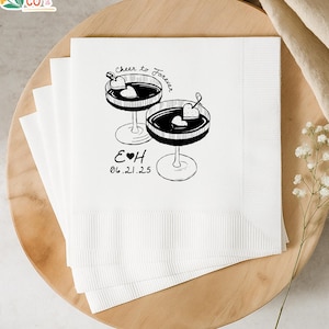 Personalized Wedding Napkins, Wedding Cocktail Paper Napkins, Custom Monogram Cocktail Napkins, Engagement Party Gifts, Rehearsal Dinner