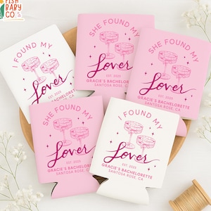 Bachelorette Party Can Coolers, Lover Theme Bridal Party Favor, Bachelorette Can Cooler Sleeve, She Found Her Lover Wedding Party Decor