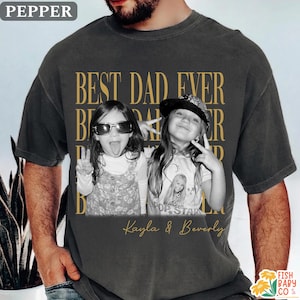 Personalized Dad Vintage Photo Shirt, Best Dad Ever Shirt, Fathers Day Shirt With Kids Photo, Funny Dad Shirt, New Dad Gift