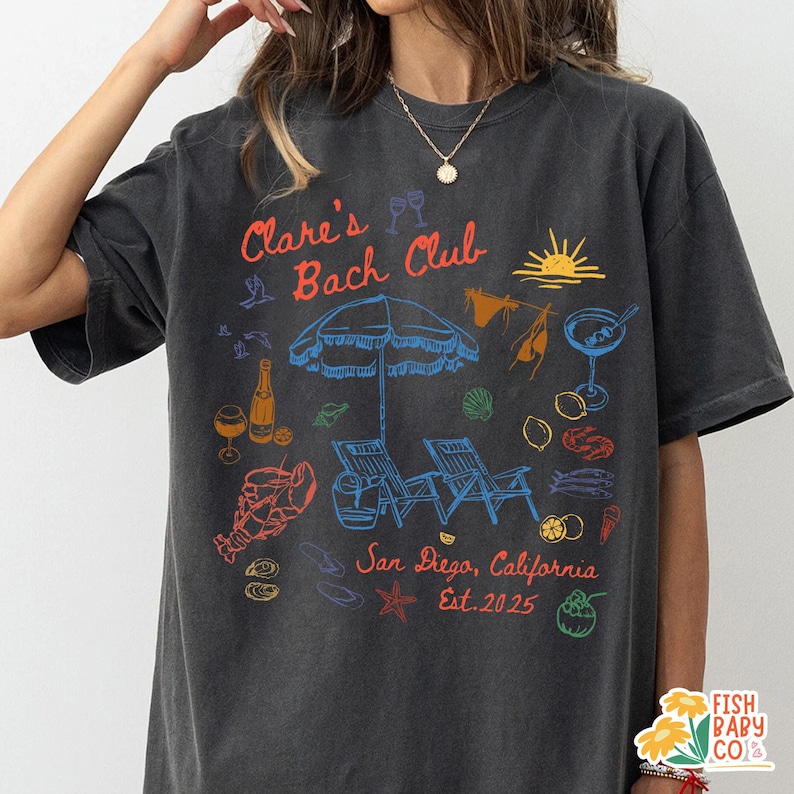 Custom Beach Doodle Bachelorette Shirt, Miami Bachelorette Party TShirt, Last Toast On The Coast Tee Pepper