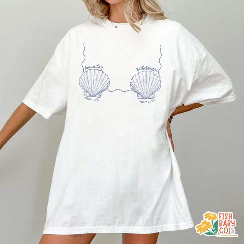 Custom Mermaid Bachelorette Shirt, Last Splash Beach Bach Club Tee, Last Toast On The Coast, Seashell Coastal Bridal Party TShirt image 7