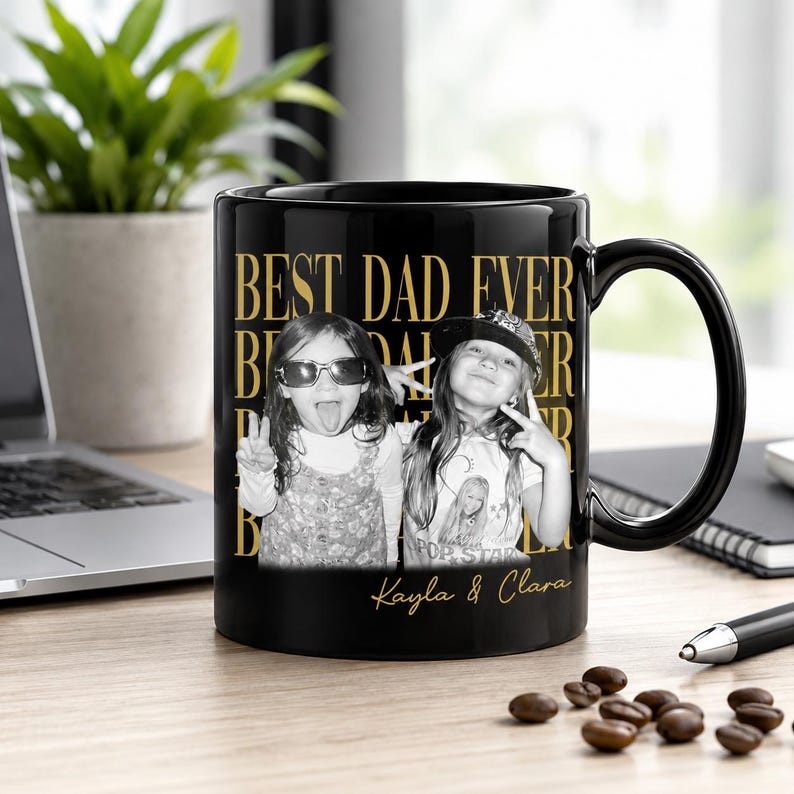 Custom Dad Vintage Photo Can Cooler, Baby Face Photo Sleeve Holder, First Fathers Day Gift For Husband, New Dad Gift image 5