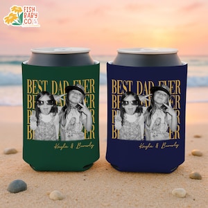 Custom Dad Vintage Photo Can Cooler, Baby Face Photo Sleeve Holder, First Fathers Day Gift For Husband, New Dad Gift image 7