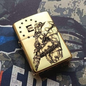 Zippo Armor / Lighter / Fallout Lighters / Brotherhood of Steel / petrol lighter / brass lighter / collectible lighter