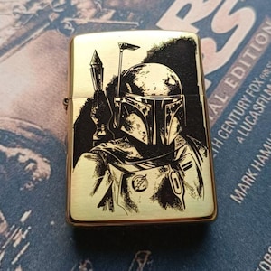 Zippo Armor/ Star Wars / Star Wars-aansteker / Boba Fett / benzineaansteker / koperen aansteker / verzamelaansteker