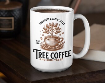 Floral Tree Coffee Mug: Ceramic Gift Cup for Coffee Lovers