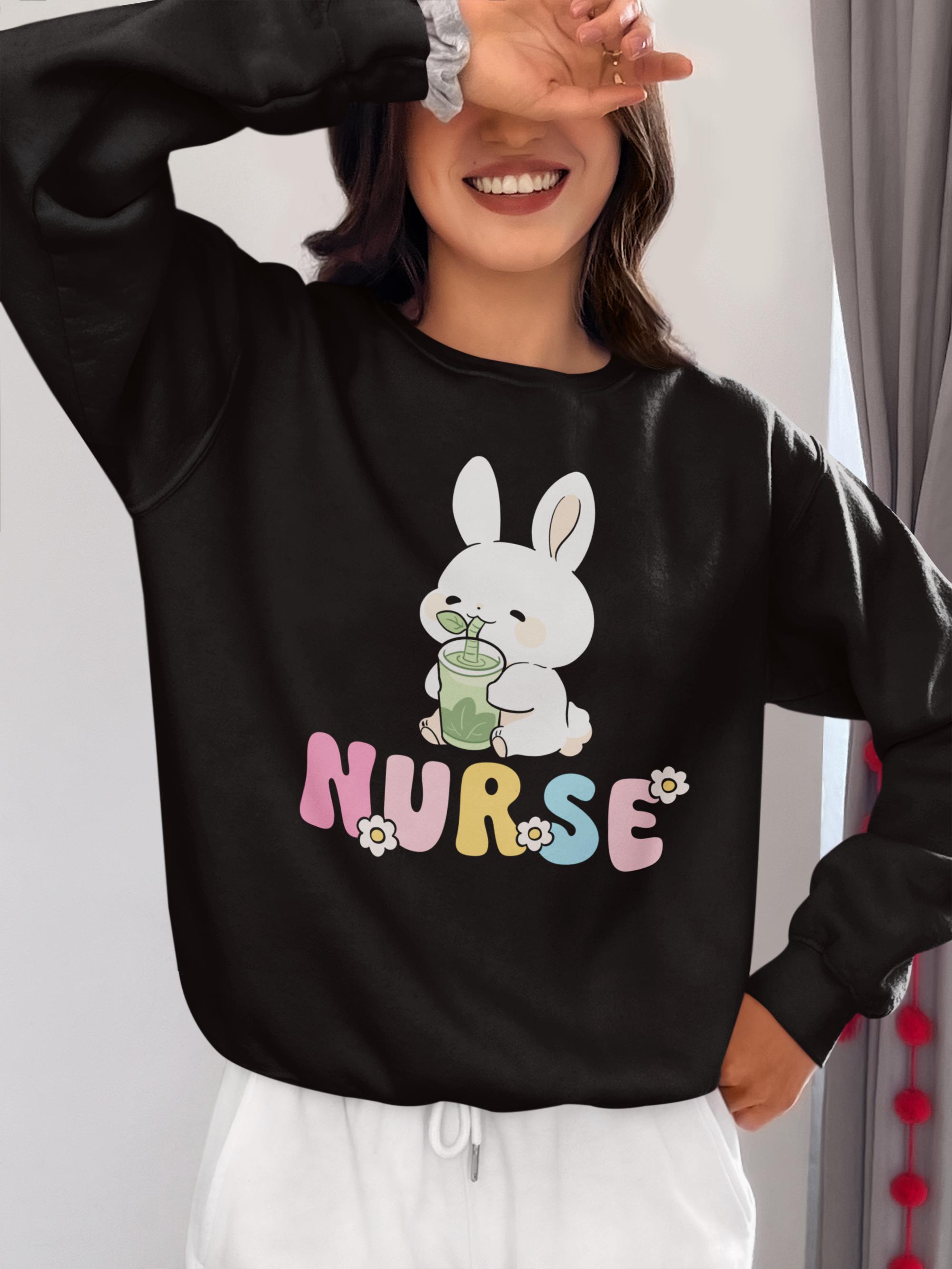Bunny Nurse Sweatshirt: Kawaii Gift for Nurses