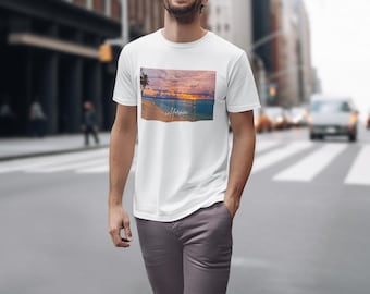California Sunset T-Shirt: Unisex Coastal Style Cotton Tee
