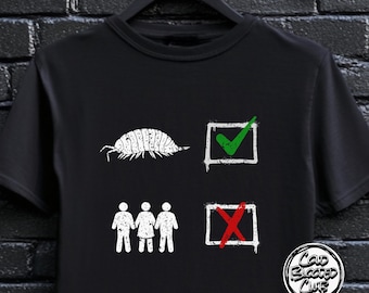 Isopod Ja, Menschen Nein T-Shirt - Roly Poly Bug Liebhaber T-Shirt - Krebstier Humor T-Shirt für Introvertierte und Antisoziale
